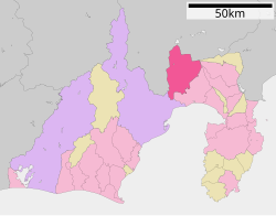 Vị trí Fujinomiya trên bản đồ tỉnh Shizuoka