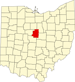 map of Ohio highlighting Morrow County