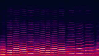Spectrogram of this recording of a violin playing. Note the harmonics occurring at whole-number multiples of the fundamental frequency.