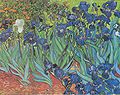 『アイリス』1889年5月、サン＝レミ。油彩、キャンバス、74.3 × 94.3 cm。J・ポール・ゲティ美術館（米カリフォルニア州）[231]F 608, JH 1691。