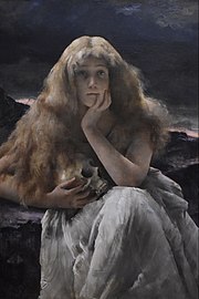 Sarah Bernhardt como Maria Magdalena (1887) por Alfred Stevens