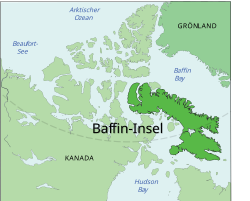 Situo de Bafina insulo (Qikiqtaaluk) Baffin Island, Baffinland