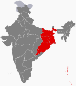 Location of East India