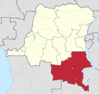मानचित्र जिसमें कातांगा प्रान्त Katanga Province हाइलाइटेड है