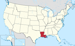 अमेरिका के नक्शा जेह में लुइसियाना के हाइलाइट कइल गइल बा