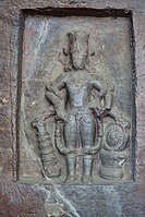Vishnu, with similar attributes, Udayagiri Caves (c. 5th century).