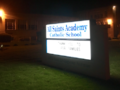 "Welcome Sign" in front of All Saints Academy