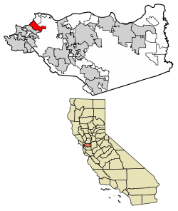 Location of Hercules in Contra Costa County, California