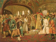Ivan III déchirant l'ultimatum du Khan mongol