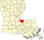 State map highlighting West Feliciana Parish