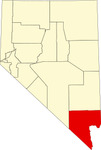 Locatie van Clark County in Nevada