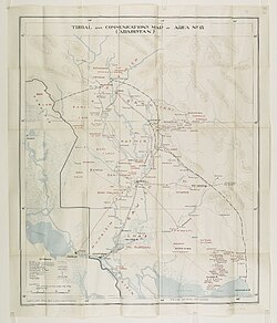 Map of Arabistan in 1924, showing major tribes and roads