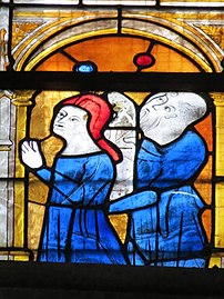 Patrons of a window at Évreux Cathedral