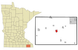 Location of Preston within Fillmore County and state of Minnesota