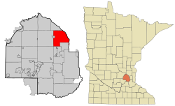 Location of the city of Brooklyn Park within Hennepin County, Minnesota