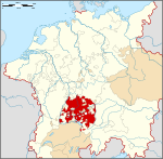 Bản đồ Vòng tròn Schwaben thuộc Đế quốc La Mã Thần thánh