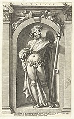 Saturnus, deur Polidoro Caldara da Caravaggio , 16de eeu.