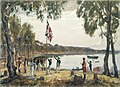 Image 14Governor Arthur Phillip hoists the British flag over the new colony at Sydney in 1788 (from History of New South Wales)