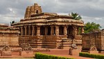 A Hindu temple in red stone
