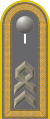 Dienstgradabzeichen eines Stabsfeldwebels der Fernmeldetruppe auf Schulterklappe der Jacke des Dienstanzuges für Heeresuniformträger
