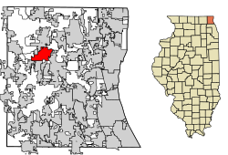 موقعیت راوند لیک بیچ، ایلینوی در نقشه
