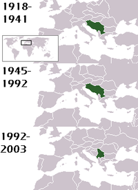 Localisation de la Yougoslavie