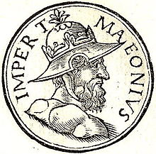 Bearded relative of Odaenathus, wearing a metal hat. drawing from the sixteenth century