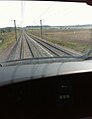 View from the cab aboard a TGV POS at 320 km/h