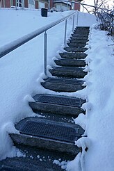 Heated stairs in Trondheim, Norway