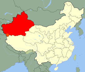 Sin-kiong Uyghur Chū-tī-khu ê só͘-chāi. ê uī-tì