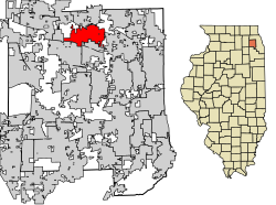 Location of Bloomingdale in DuPage County, Illinois.