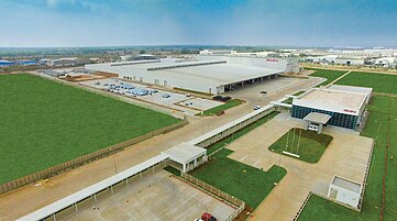 Isuzu Motors India manufacturing plant aerial view, Sri City