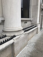 Spikes on a ledge in Boston to prevent sleeping or sitting
