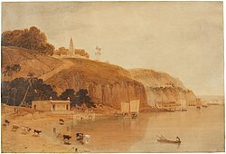 View of the right bank of the Ganges, near Currah, December 1788, by William Daniell