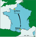 L'uranium en provenance des mines étrangères arrive dans le port du Havre puis est transféré à l'usine Comurhex de Malvési pour conversion en UF4.