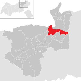 Poloha obce Kufstein v okrese Kufstein (klikacia mapa)