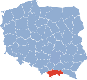 Localisation de Voïvodie de Nowy Sącz