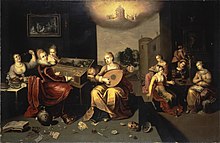 Αυτός ο πίνακας του Ιερώνυμου Φράνκεν του Νεότερου (περ. 1616) δίνει μια ηθικολογική ερμηνεία της παραβολής.