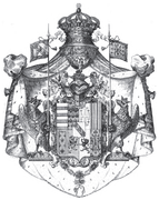 Quốc huy của Công quốc Lorraine vào khoảng năm 1697
