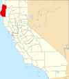 State map highlighting Humboldt County