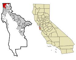 戴利城在加州圣马特奥县的位置