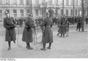 Providing a security cordon at the Reichstag building in 1930.