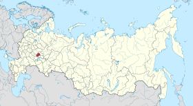 Localização da República da Chuváchia na Rússia.