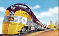 Postcard depiction of the line's streamliners.