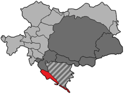 Dalmatia (red) in Austria-Hungary, 1914
