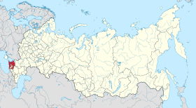 Localização do Krai de Krasnodar na Rússia.