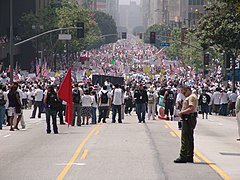 Manifestación del Primero de Mayo en Los Ángeles, Estados Unidos (año 2006).