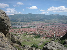 Photographie d'un panorama sur la ville de Prilep