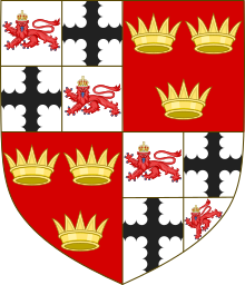 A coat of arms, showing the arms of the Earl of Seafield