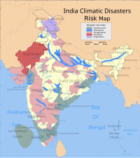 India climatic disasters risk map.